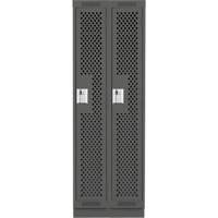 Casiers Clean Line, Bloc de 2, 24" x 18" x 76", Acier, Charbon, Rivet (assembl&eacute;), Perfor&eacute; Consource