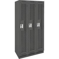 Casiers Clean Line, Bloc de 3, 36" x 18" x 76", Acier, Charbon, Rivet (assembl&eacute;), Perfor&eacute; Consource