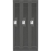 Casiers Clean Line, Bloc de 3, 36" x 18" x 76", Acier, Charbon, Rivet (assembl&eacute;), Perfor&eacute; Consource