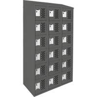 Assembled Lockerettes Clean Line Perforated Economy Lockers, 6 -tier, Bank of 3, 18" x 72" x 12", Steel Consource