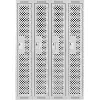 Casiers Clean Line, Bloc de 4, 48" x 12" x 72", Acier, Gris, Rivet (assembl&eacute;), Perfor&eacute; Consource