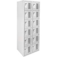 Clean Line Lockerettes, 6 -tier, Bank of 2, 18" x 72" x 12", Steel Consource