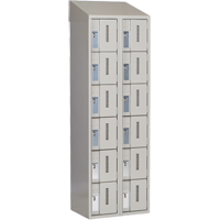 Concorde Heavy-Duty Lockers, 6 -tier, Bank of 2, 24" x 18" x 78", Steel, Grey, Welded (Assembled) Consource