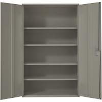 Armoire de rangement Hi-Boy tr&egrave;s large, Acier, 4 Tablettes, 72" h x 48" la x 24" P, Gris Consource