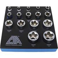Jeu de douilles TORX EPR &agrave; 5 pans, 16 Morceaux, Prise de 1/2"/1/4"/3/8" Consource