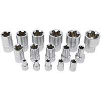 Jeu de douilles TORX EPR &agrave; 5 pans, 16 Morceaux, Prise de 1/2"/1/4"/3/8" Consource