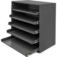 Compartment Box Cabinet, Steel, 5 Slots, 20-1/2" W x 12-1/2" D x 21" H, Grey Consource
