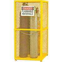 Gas Cylinder Storage Cabinet, 9 Cylinder Capacity, 30" W x 30" D x 71-3/4" H, Yellow Consource
