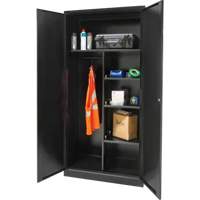 Armoire de rangement combin&eacute;e, 36" la x 18" p x 72" h, Noir Consource
