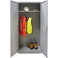 Armoire garde-robe, Acier, 36" la x 18" p x 72" h, Gris Consource