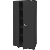 Armoire d'entreposage, Acier, 4 Tablettes, 66" h x 30" la x 15" P, Noir Consource