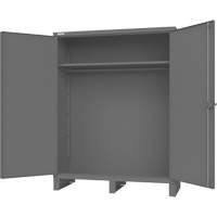 Armoire avec barre de suspension et portes encastr&eacute;es standards, Acier, 78" h x 60" la x 24" P, Gris Consource