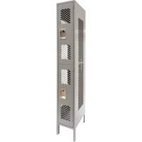 Casiers ventil&eacute;s, 2 niveaux, 12" x 18" x 78", Acier, Gris, D&eacute;mont&eacute;, Perfor&eacute; Consource