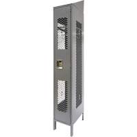 Vented Lockers, 12" x 18" x 88", Steel, Grey, Knocked Down, Perforated Consource
