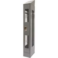 Vented Lockers, 12" x 18" x 88", Steel, Grey, Knocked Down, Perforated Consource