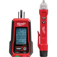 Voltage Detector with LED & GFCI Receptacle Tester Kit, 50 V - 1000 V, Display & Sound Alert Consource