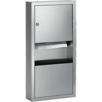 Combination Towel Dispenser with Waste Receptacle, Manual, 14" W x 4" D x 28" H Consource