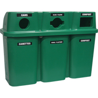 Recycling Containers Bullseye, Curbside, Plastic, 3 x 22 US Gal. Consource