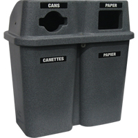 Recycling Containers Bullseye, Curbside, Plastic, 2 x 22 US gal. Consource