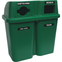 Recycling Containers Bullseye, Curbside, Plastic, 2 x 22 US gal. Consource