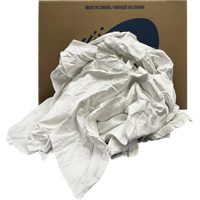 Chiffons recycl&eacute;s, Coton, Blanc, 20 lb Consource