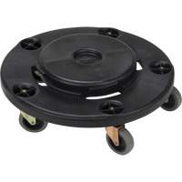 Socle roulant pour contenant &agrave; d&eacute;chets, Polypropyl&egrave;ne, Noir, Convient aux contenants 24" dia. Consource
