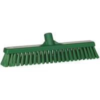 Combo Bristle Push Broom Head, Coarse/Fine Bristles, 16-1/2", Polyester, Green Consource