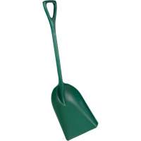 One-Piece Metal Detectable Shovel, 13-3/4" x 17" Blade, 42-1/2" Length, Plastic, Green Consource