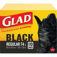 74L Garbage Bags, Regular, 26" W x 33" L, Black Consource