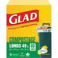 Sacs de compostage hauts, R&eacute;gulier, 31" lo x 24" la, Brun, Capacit&eacute; de 49 L (13 gal.) Consource