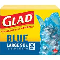 Sacs de recyclage 45 L, R&eacute;gulier, 30" la x 33" lo, Bleu Consource