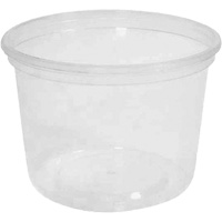 MicroGourmet 16 oz. Clear Deli Container without Lid, Plastic, Round Consource