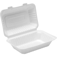 Compostable Hinged Food Containers, Bagasse, Rectangular Consource