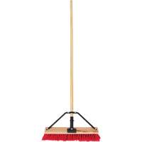 Push Broom with Braced Handle, 18", Medium, PVC Bristles Consource