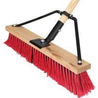 Push Broom with Braced Handle, 18", Medium, PVC Bristles Consource