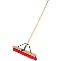 Push Broom with Braced Handle, 24", Medium, PVC Bristles Consource
