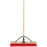 Push Broom with Braced Handle, 24", Medium, PVC Bristles Consource