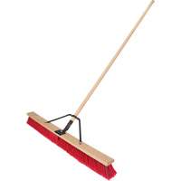 Push Broom with Braced Handle, 36", Medium, PVC Bristles Consource