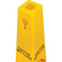 C&ocirc;ne d'avertissement de plancher mouill&eacute;, Bilingue avec pictogramme Consource