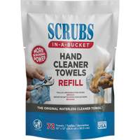Hand Cleaner Towels Refill Pack, 72 Wipes, 10" x 12" Consource
