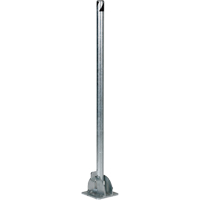Fold-Down Bollards, Steel, 42" H x 1-3/4" W, Silver Consource