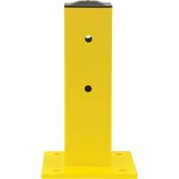 Single Guard Rail Post, Steel, 5" L x 17" H, Safety Yellow Consource