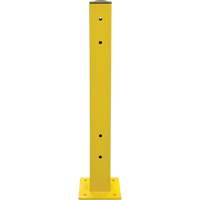 Double Guard Rail Post, Steel, 5" L x 44" H, Safety Yellow Consource