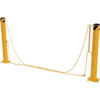 Dock Chain Barrier Bollard System, Steel, 42" H x 6-5/8" W, Yellow Consource