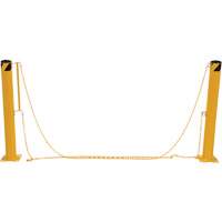 Dock Chain Barrier Bollard System, Steel, 42" H x 6-5/8" W, Yellow Consource