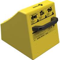 Checkers Safety Heavy-Duty Ultra Class Mining Wheel Chock without Bracket, HDPE, Yellow, 14-1/2" W x 17-1/2" D x 16" H Consource