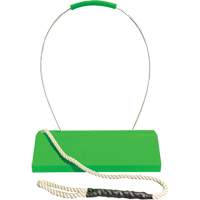 Checkers Safety SafeRay  Aircraft Wheel Chock with Loop Rope Ergonomic Handle, Urethane, Fluorescent Green, 24" W x 8" D x 6" H Consource