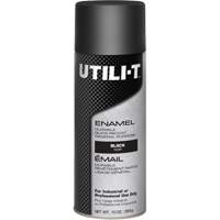 UTILI-T General Purpose Enamel Spray Paint, Black, Gloss, 10 oz./283 g, Aerosol Can Consource