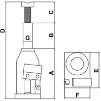 Bottle Jack, 20 tons, 11" Raised Height Consource