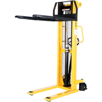 Manual Hydraulic Stacker, Hand Pump Operated, 2000 lbs. Capacity, 63" Max Lift Consource